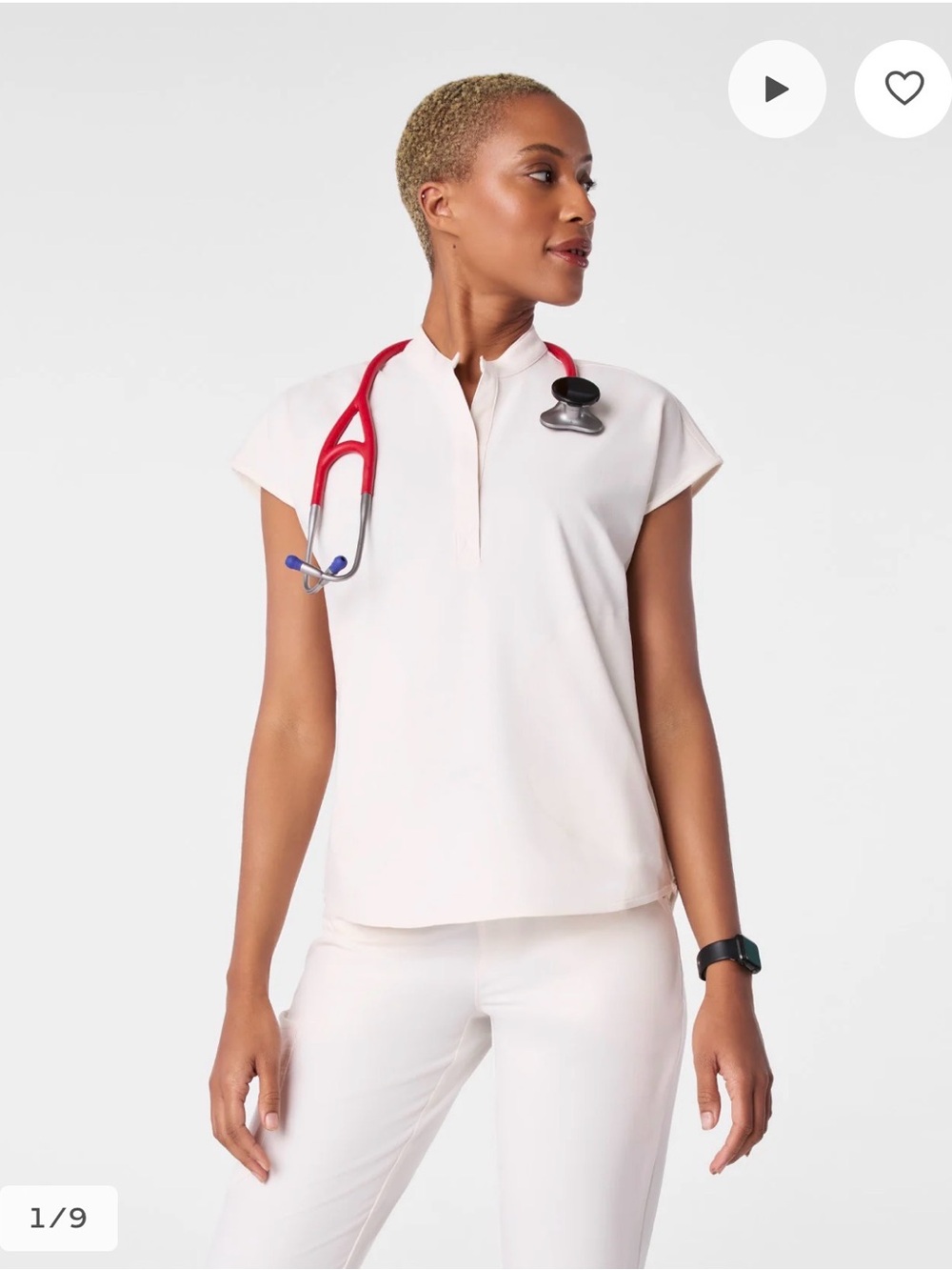 Rafaela Oversized Scrub Top Optic White